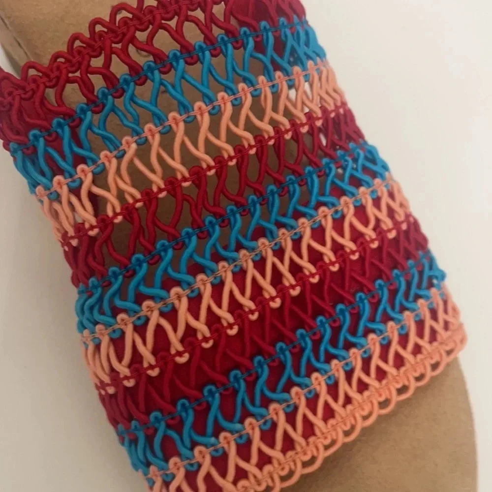 KAREN SCOTT Womens Cushioned Wedge Slip On Slingback sandals sz 9 red blue pink - Picture 12 of 14